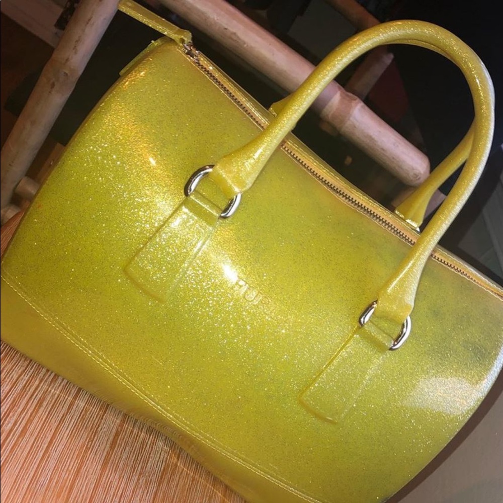 Furla Yellow Glitter Tote Bag